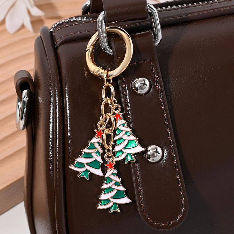 New Christmas Tree Santa Claus Keychains Bag Charm For Women Exquisite Bag Pendant Car Key Ring Jewelry Christmas Gift