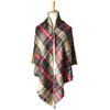 Spring Autumn Winter Imitation Cashmere Double-sided Colorful Plaid Triangle Scarf Women's Neck Shawl