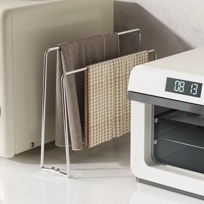 Vertical Dishcloth Drying Rack 2 Layer Save Space Dishrag Organizer Stainless Steel Removable Dish Rag Storage Rack Bathroom