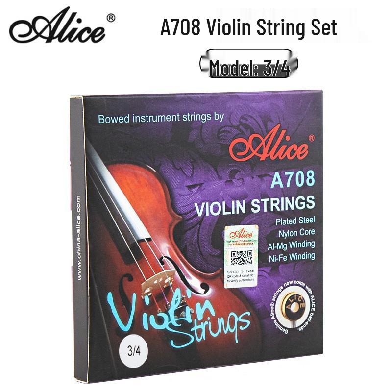 Corde per Violino in Nylon Alice Set Completo A708 A747 A703 - Livello Esame e Performance