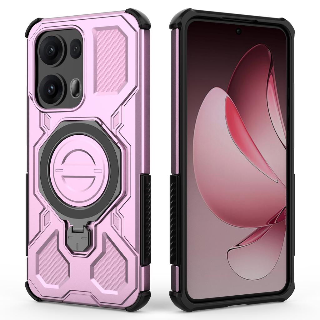 For Oppo Reno13 Pro 5G Magnetic Case Rotating Metal Kickstand PC+TPU Phone Back Cover