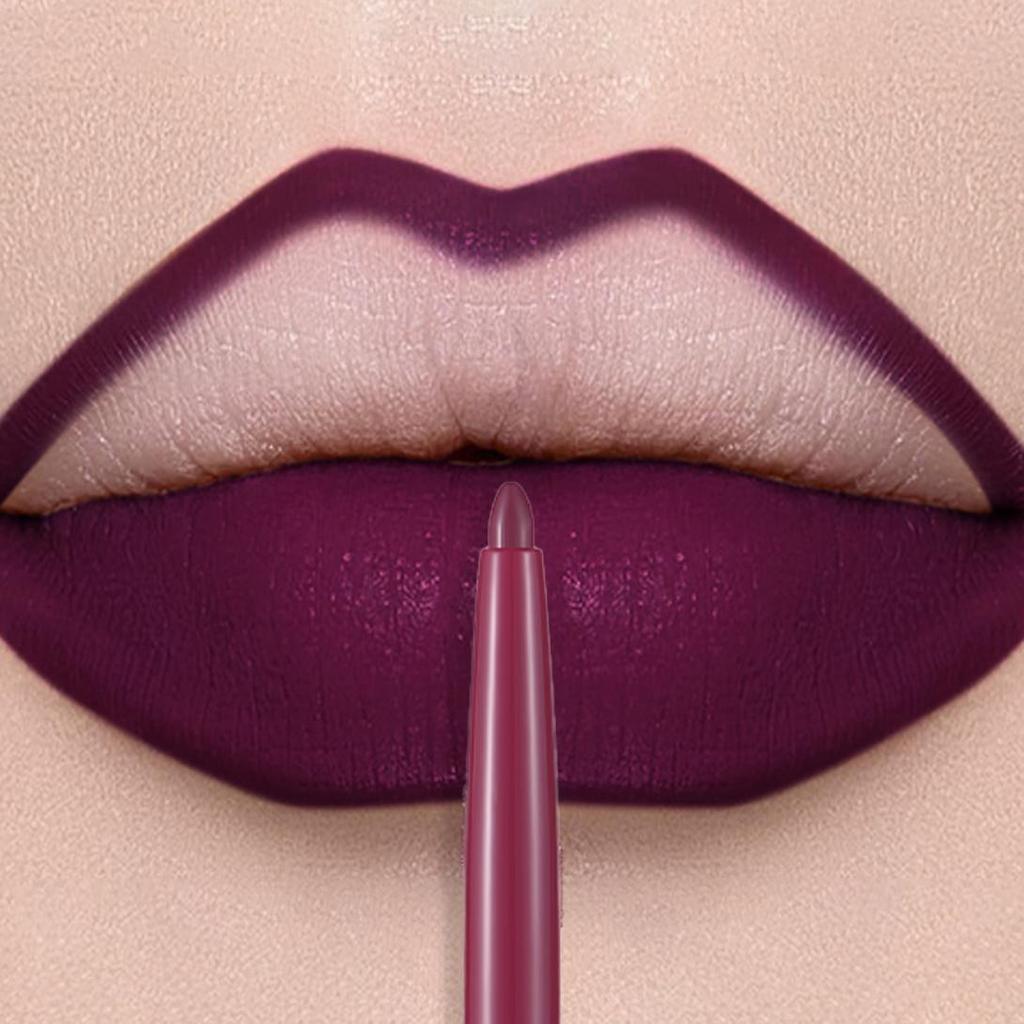 Matte Mauve Lipstick Pencil Long Lasting Waterproof Non-Stick Lipliner Crayon Velvet Lip Contour Outline Smooth Natural Makeup
