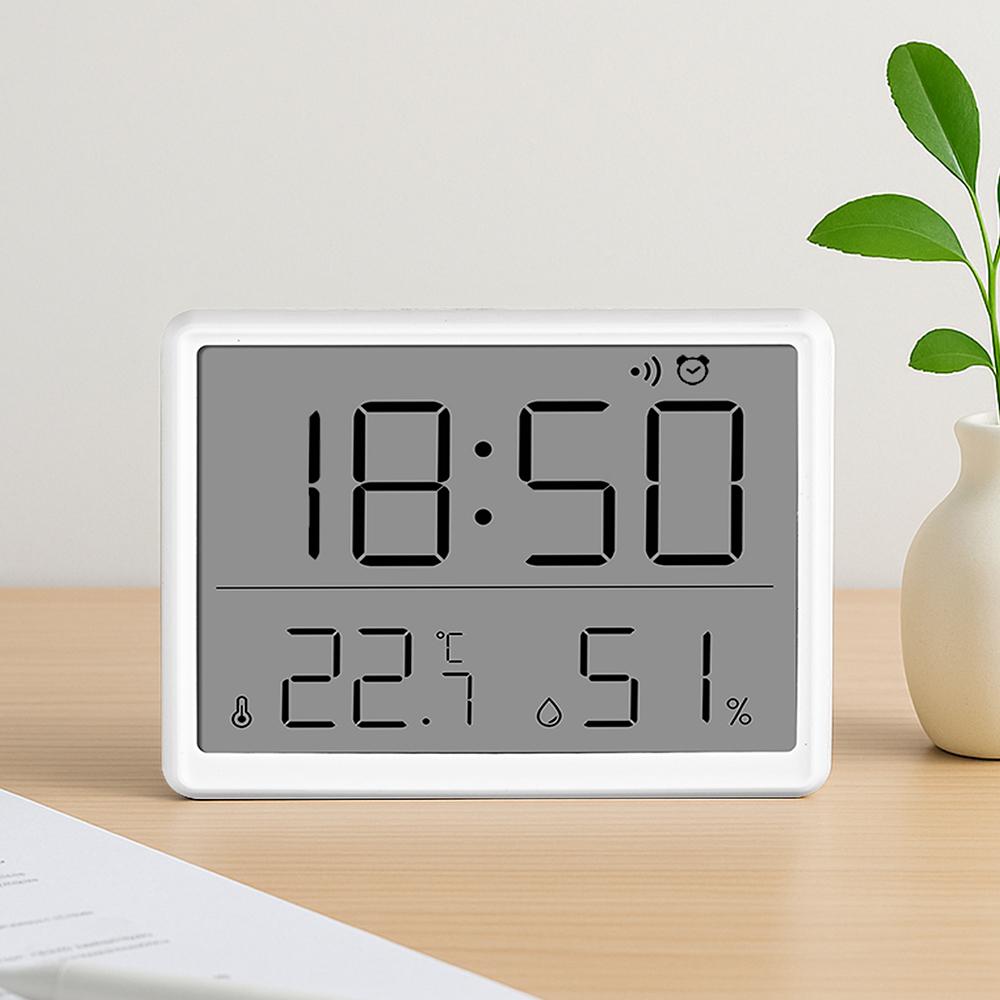 Leto Silent Digital Desk Clock With Temperature And Humidity (Magnetic Attachment)