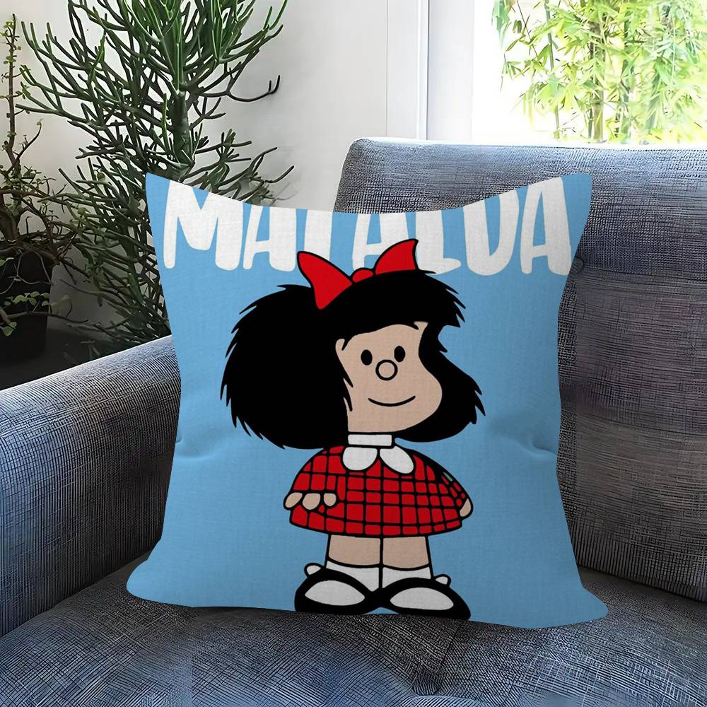 Pillow Cushion Cover Pillowcase Living Room Sofa Home Decor Customized Cartoon Cute Mafalda
