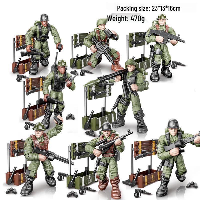 Xiang Jun Military Minifigure Building Blocks Toy - Movable Soldier Model for Boys