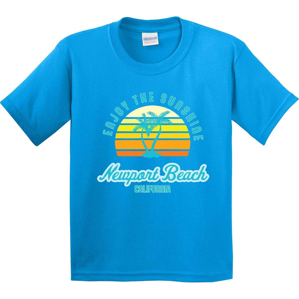 Inktastic Summer Enjoy The Sunshine Newport Beach Florida In Blue Youth T-Shirt 120