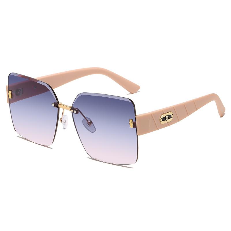 Diamond Embellished Sunglasses Fashionable And Elegant Blue Glasses Frameless High-End Sunglasses Women