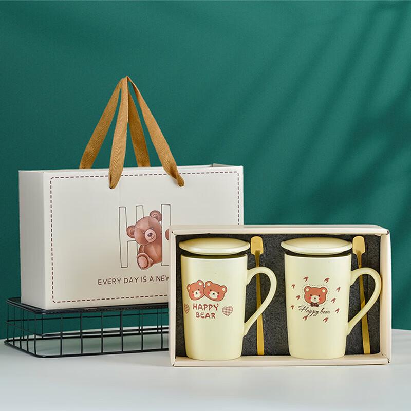 Happy Bear Ceramic Couple Mugs