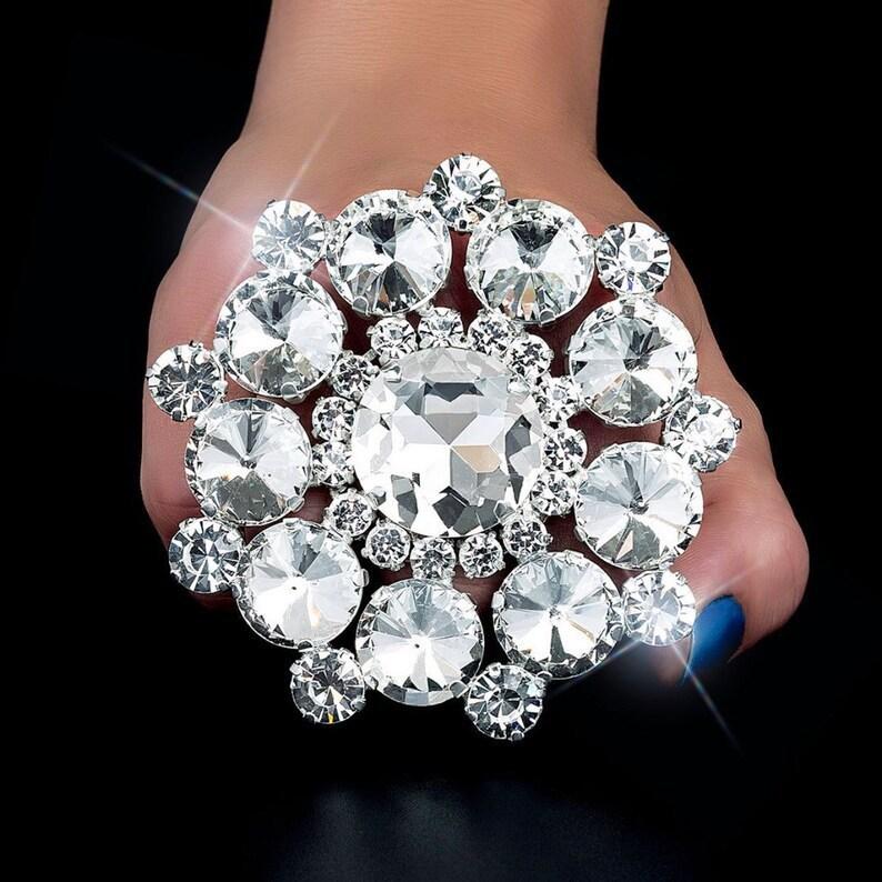 

Statement Ring Adjustable Hand Jewelry Accessory silver plated