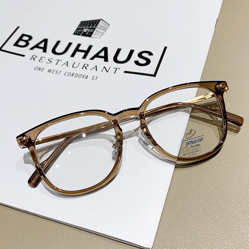 

Anti-Blue Flat Glasses, Olive Green Small Fresh Myopia Glasses, Women S Ultra-Light Myopia Glasses Frame [Anti-blue light] Flat mirror