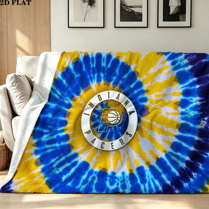 Indiana Pacers Logo Print Flannel Blanket High Quality Warm Comfortable Cover for All Seasons Perfect for Gifts Home Decor