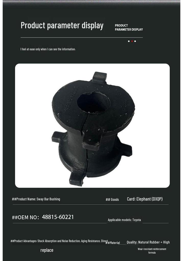 Hinterer Stabilisatorlager für Toyota Land Cruiser (2007+), Offener Typ, Teilenummer 48815-60221RL