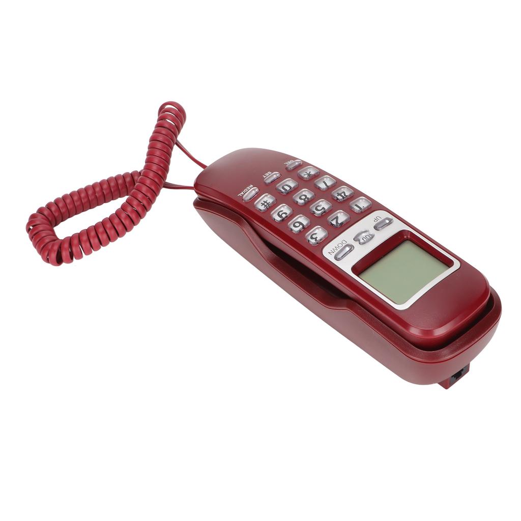 KXT333CID Corded Wall Phone Multifunction Retro Wall Mountable Telephone with LCD Display for Hotel Home Office