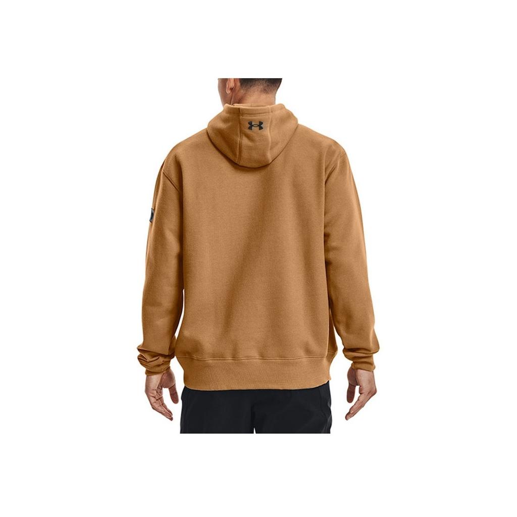 Under Armour Pánská mikina s kapucí Project Rock Johnson Series Training Sports s potiskem, fleecová, Vintage-Brown 1367036-277