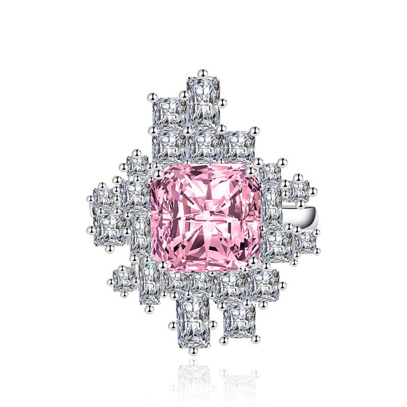 BELLA BOX Geometrische Öffnung Verstellbare Ringe für Damen Zirkon Verlobungsparty Feinschmuck Geschenk