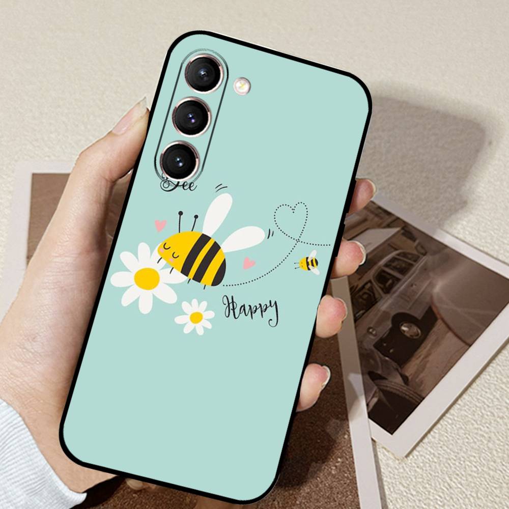 Cartoon Little Yellow Bees Phone Case For Samsung Galaxy S21 S22 S23 S24ULTRA S25ULTRA FE Ultra Plus5G A52S S26 Soft Cover