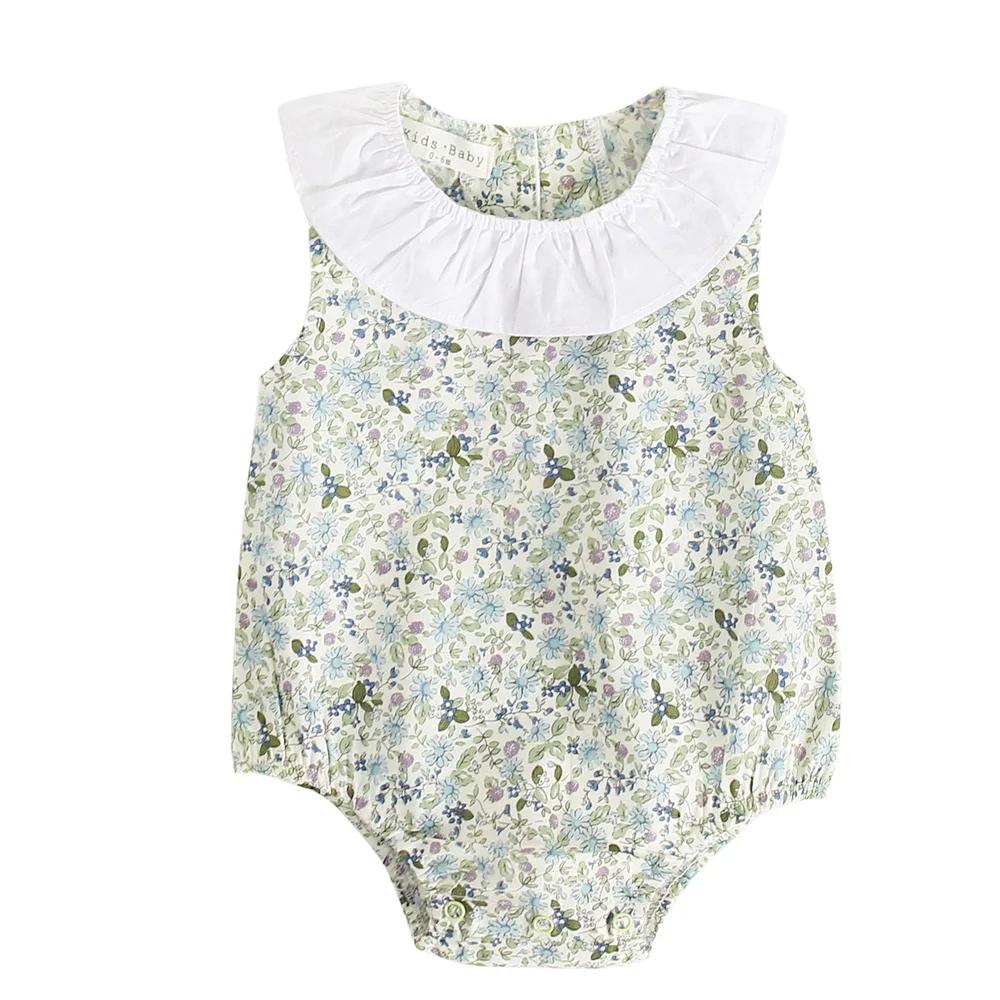 Summer Cotton Baby Bodysuit Newborn Cute Plaid Clothing for Baby Girls Sleeveless Princess Toddler Infant Bodysuits