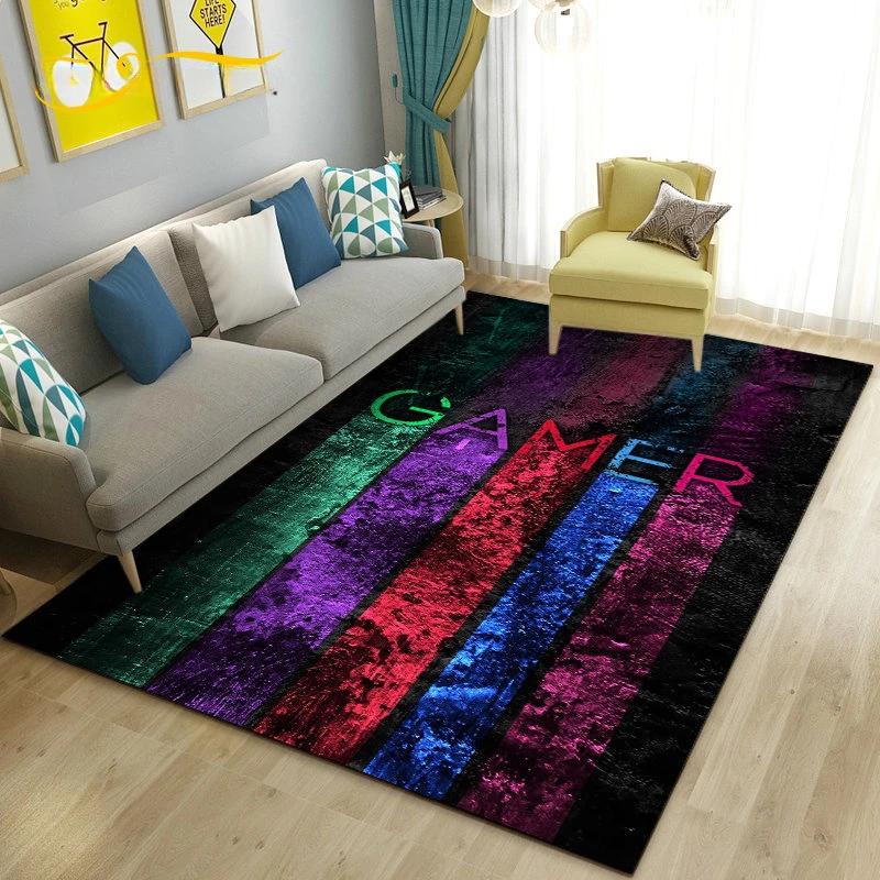 Cartoon Gamer Game Controller Carpet For Living Room Non slip Parlour Sofa Large Area Rug Bedroom Kid Play Room Floor Mat