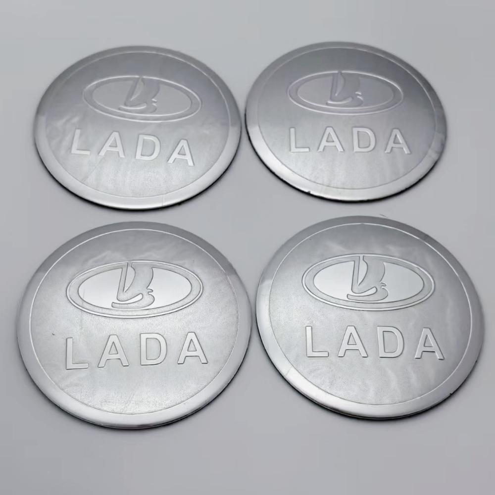 4pcs 56MM 60MM 65MM Lada Emblem Logo Car Stickers Accessories for Car Wheel Center Caps Badge Rim Wheels Hubcaps Cover Replace