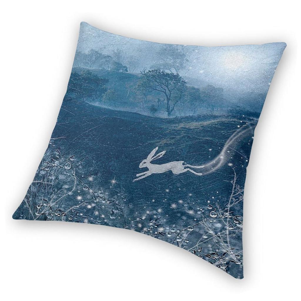 White Hare Ancient Symbol Goddess Pillowcase Polyester Linen Velvet Creative Zip Decorative Throw Pillow Case Bed Cushion Cover
