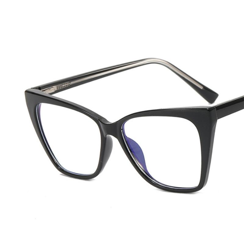 Oversize Cat Eye Square Frame Clear Lens Glasses TR90 Women Myopia Nerd Spectacles -0.5 to -6.0 Degree