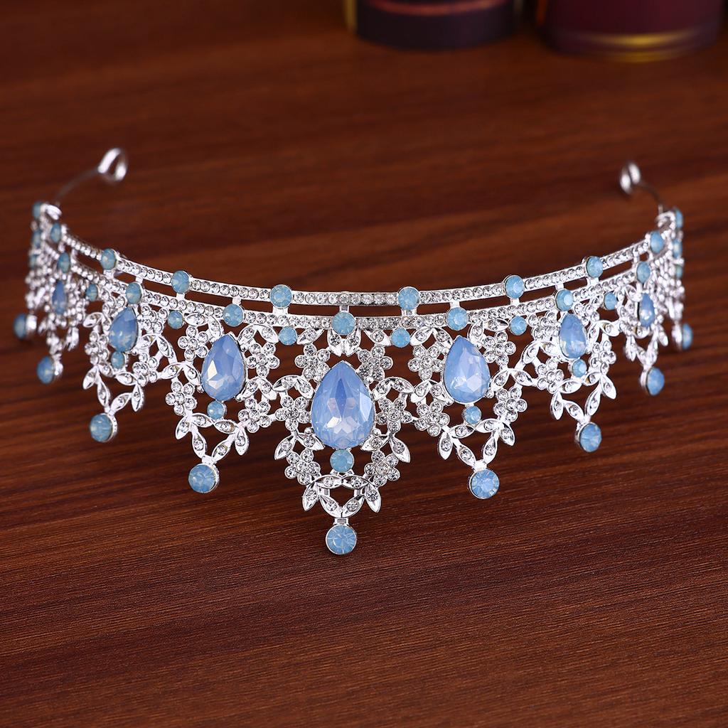 Fashionable Protein Rhinestone Crown Headwear Dance Party Birthday Queen Updo Baroque Hair Crown Accessory