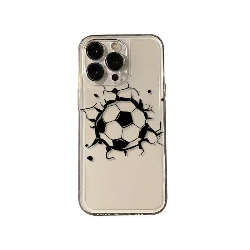 

Silver European Style Football Phone Case for Apple 16 Pro Max/15 Plus/13/12/11 iPhone 15