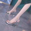Summer Ankle Strap Heeled Sandals With Pu Upper For Womens Fashion