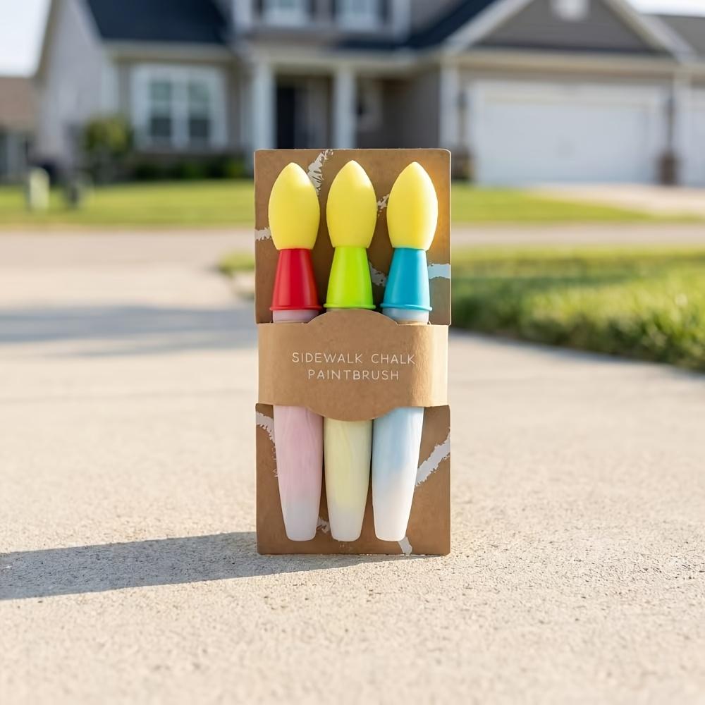 3pcs Indoor/Outdoor Sponge Chalk Brush Set (3 Brushes) - Suitable for Outdoor Creative Scenarios Such as Sidewalk Painting, Driveway Graffiti