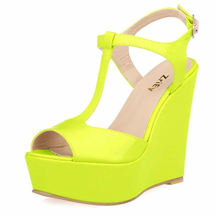 Fashion Women's Open Toe Sandals High Wedge Sexy Club Heel Shoes Dress Shoes Wedding Shoes