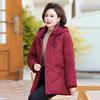 White Eiderdown Down Jacket Female Short Embroidery New Middle-aged and Elderly Mothers Winter Clothes Plus Size Hooded Down Jacket