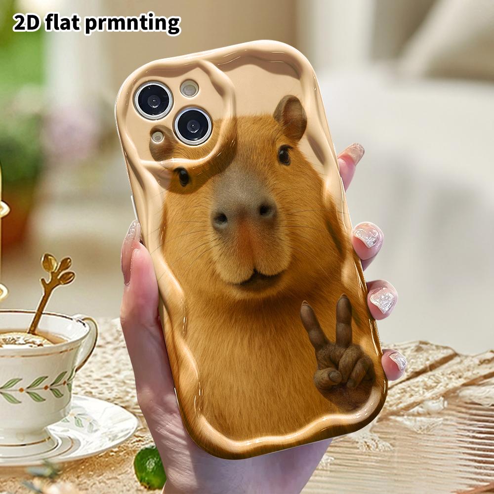 Phone Case: 2D, Fits iPhone 12 Pro To 18, Phone Decoration, Realistic Capybara Art, Perfect Christmas and Halloween Gift