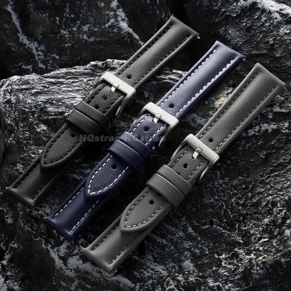 Sailcloth Watch Strap 18mm 19mm 20mm 21mm 22mm Nylon Waterproof Watchband for Omega for Seiko Men Women Quick Release Bracelet