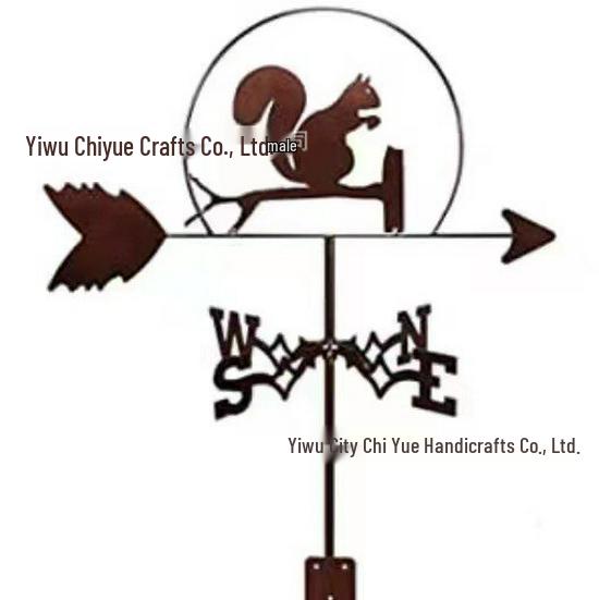 Weather Vane Ornament: Outdoor Wrought Iron Spray-Painted Roof Decoration Metal Craft