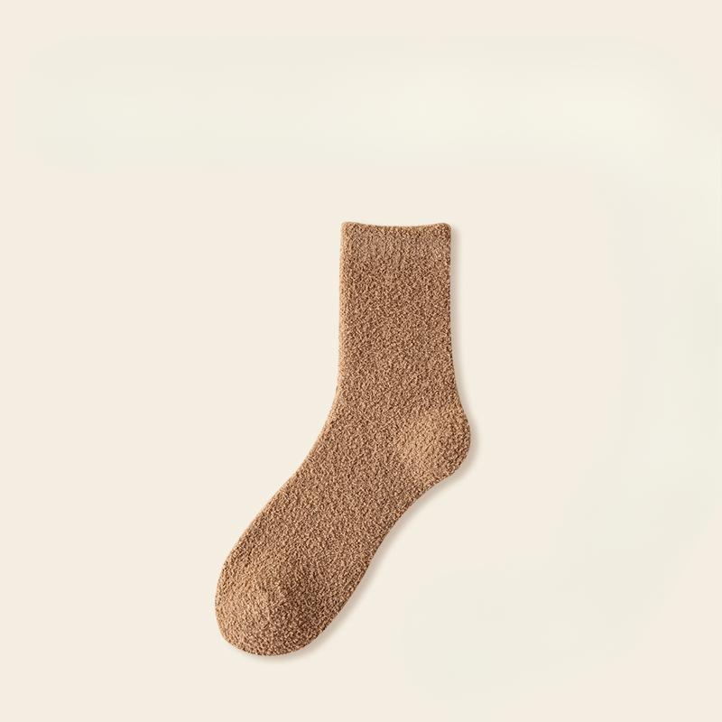 

Мужские весенние однотонные теплые приятные к коже спальные носки для пола 1 pair верблюд