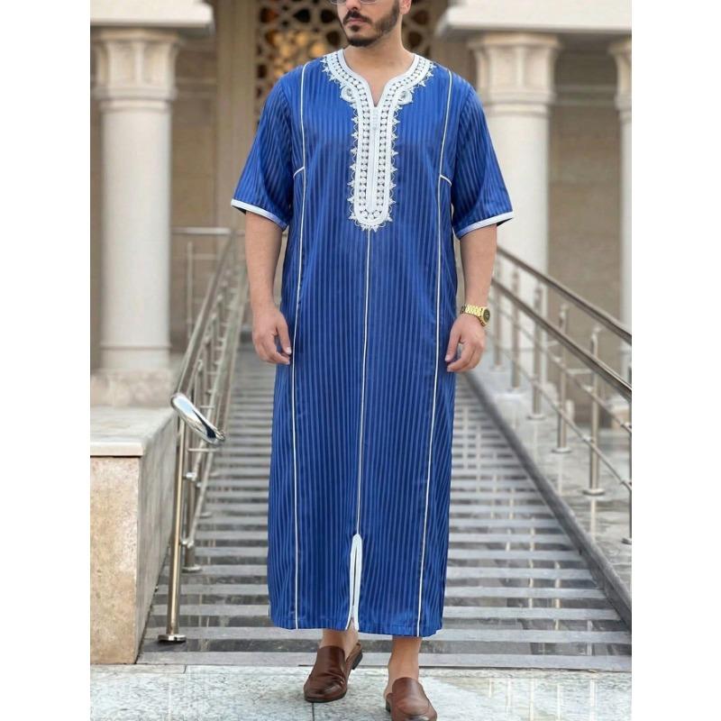 Men S Long Sleeve Embroidered Robe Style Festival Dress Shirt