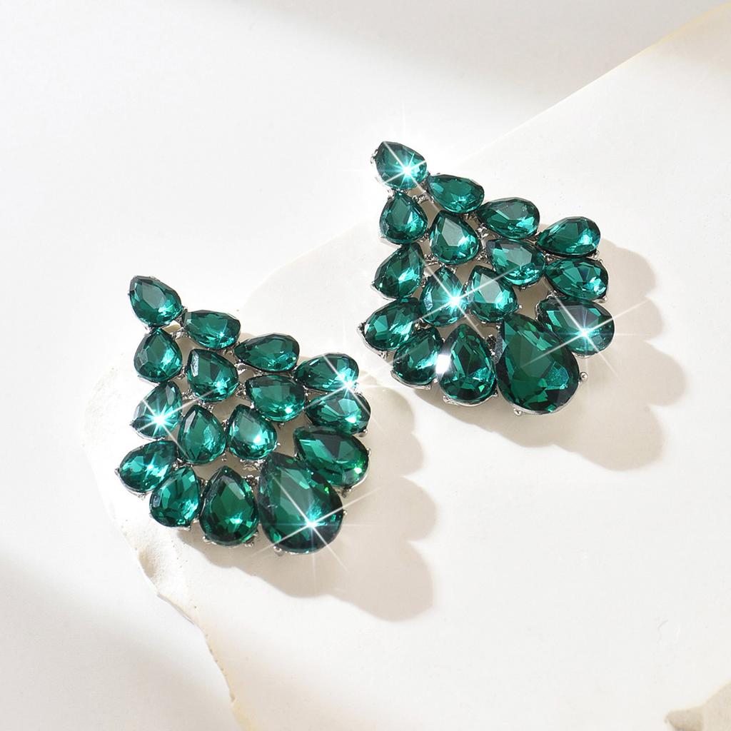 Light Luxury Diamond-Encrusted Atmospheric Ear Jewelry Niche Design Sense Exaggerated Earrings Fashion Temperament Celebrity Earrings