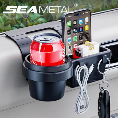 Suporte para copos de carro, suporte para telefone, bandeja de montagem, porta lateral, janela, barril de armazenamento, bolso, pendurado, rack de armazenamento com acessórios para interior de automóveis