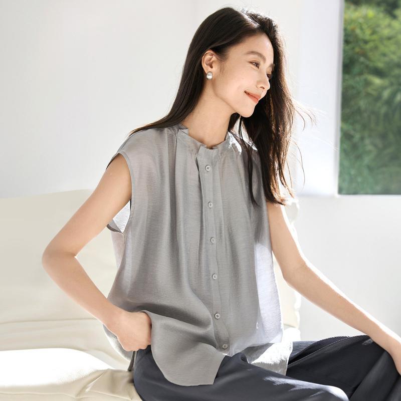 IHIMI Women s Lightweight Sleeveless Lyocell Linen Shirt XL