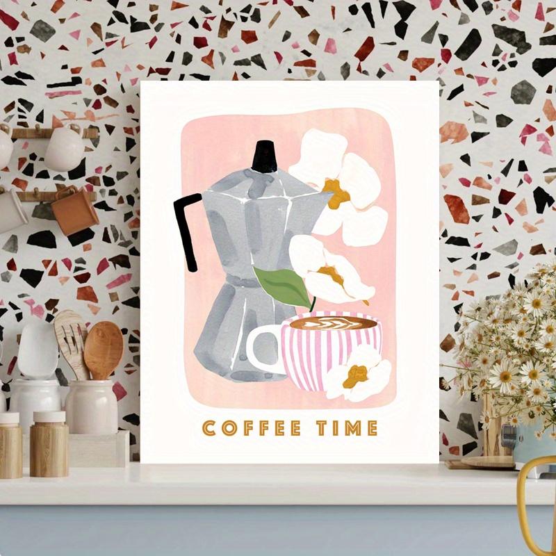 Framed Flower Wall Art Coffee Multi Scene Display Canvas Poster Decorative Art Mural Poster - Ideal Gift for Bedroom