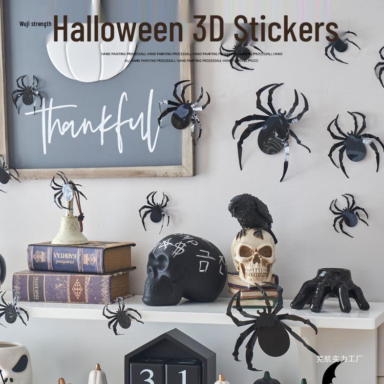 Halloween Pumpkin Lantern Decorations: Bat Ornaments & Scene Props for Bars and Shops