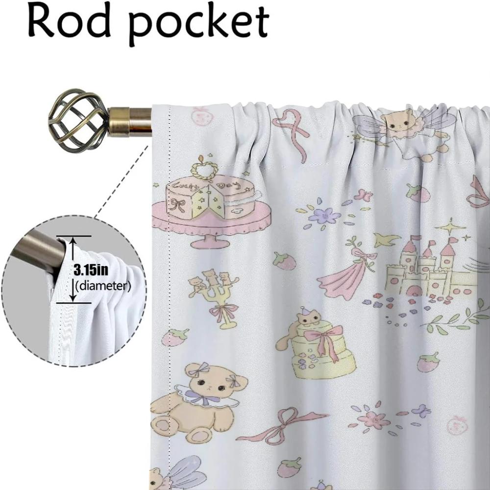 Perdele pentru interiorul casei cu animale Kawaii 2 buc. Perdele pentru fereastră pentru cameră 2 panouri despărțitoare Decorare Halloween Nuante Copil viu