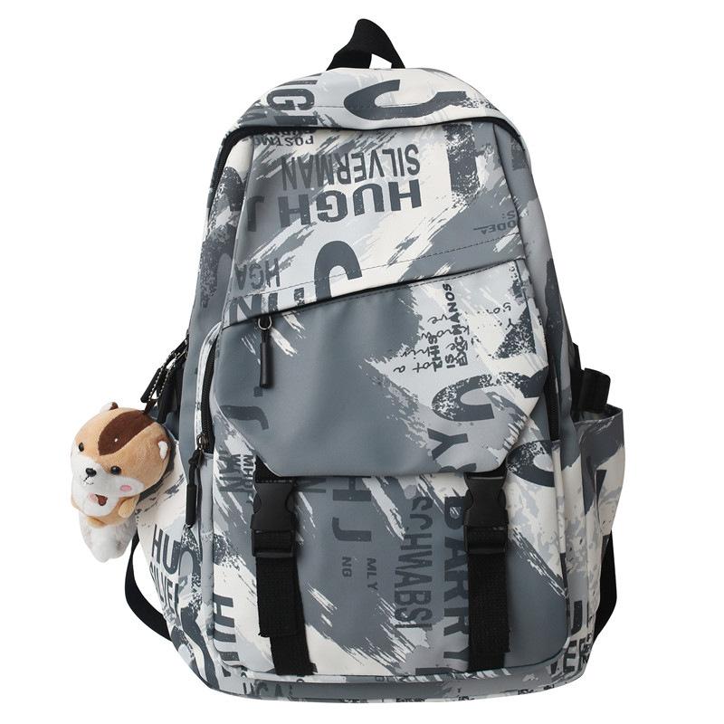 

Большая емкость напечатала школьную сумку граффити рюкзака для учащихся средней школы светло-серый