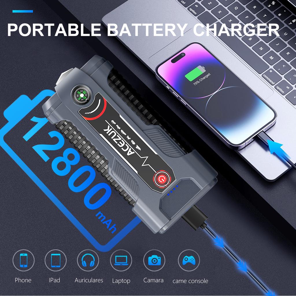 Car Jump Starter Power Bank 4000A 12800mAh Starting Device Auto Emergency Battery Booster Jump Starter Car Battery Starter