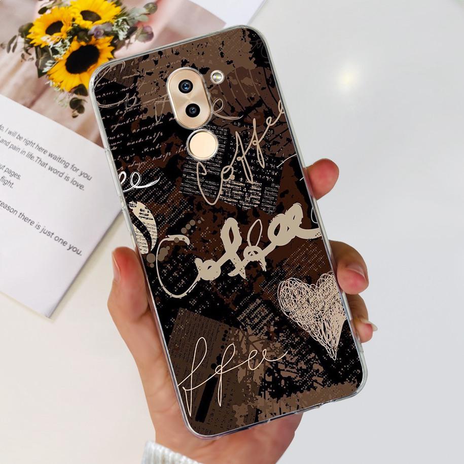 For Honor 6X Case BLN-AL10 BLL-L22 BLN-L21 Cover Fashion Flower Clear Silicone Soft Funda For Huawei Mate 9 Lite GR5 2017 Bumper