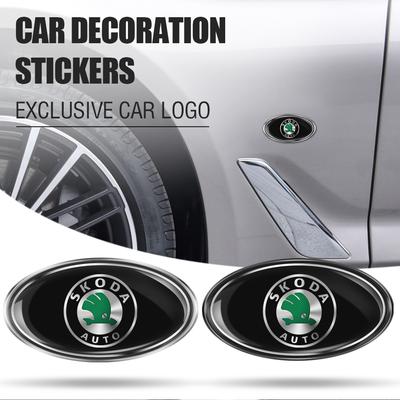 Auto Aluminium Logo Seitenkarosserie Kotflügel Aufkleber Kofferraum Dekoration Für Octavia A5 Scala VRS Vision Kodiaq Rapid Fabia VII Superb