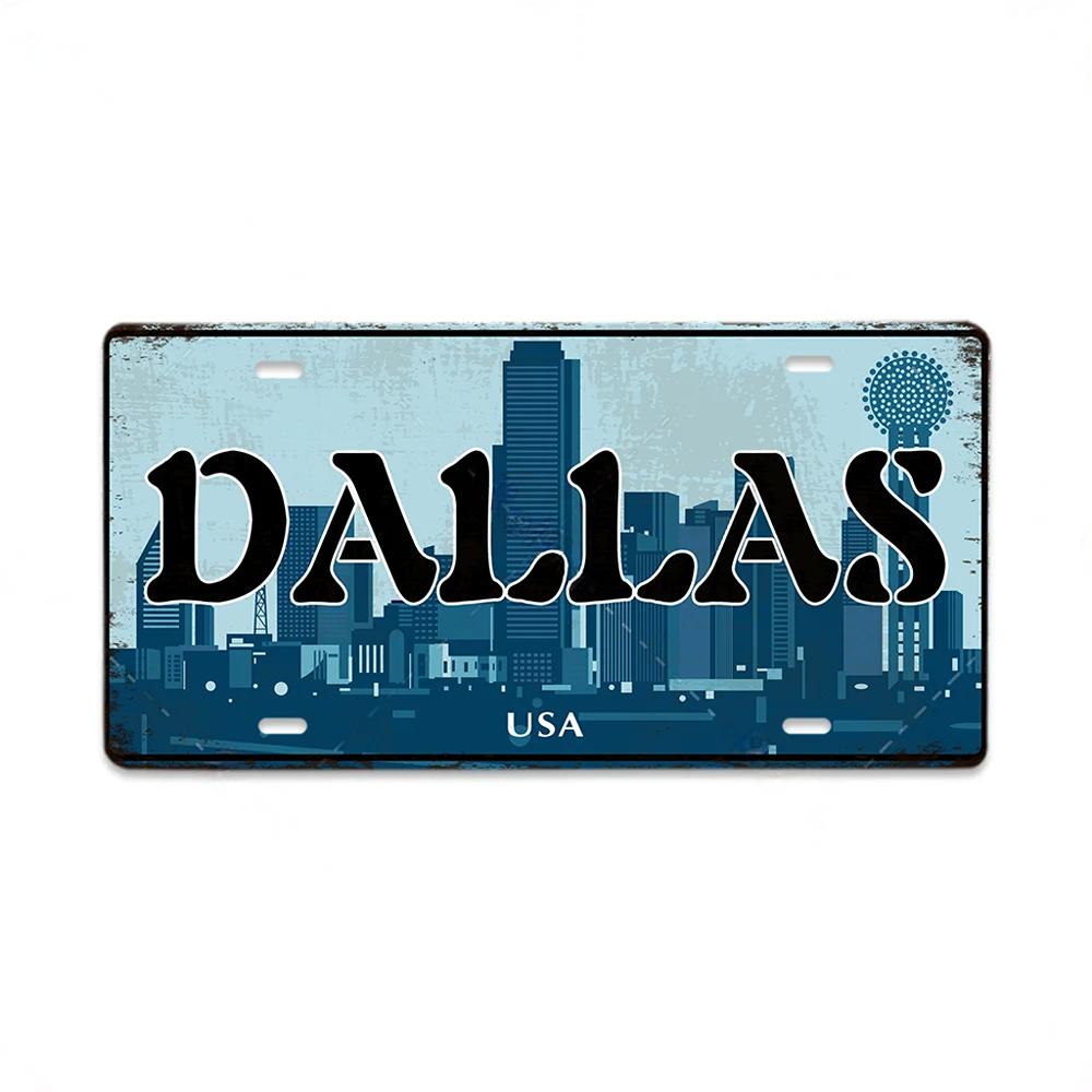 Vintage Country Metal Signs Posters Licenses Plate Decor for Living Room Colorado Lansing Nevada Ohio Washington Plaque