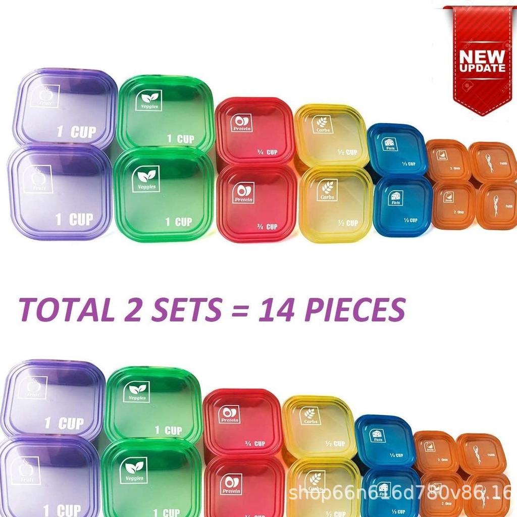 Mini Square Fresh-Keeping Food Box & Measuring Set for Nutritional Planning