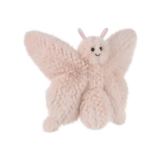 Peluche Abricot Agneau Rose Élégant Papillon, Doux, Mignon, Moelleux, 24cm