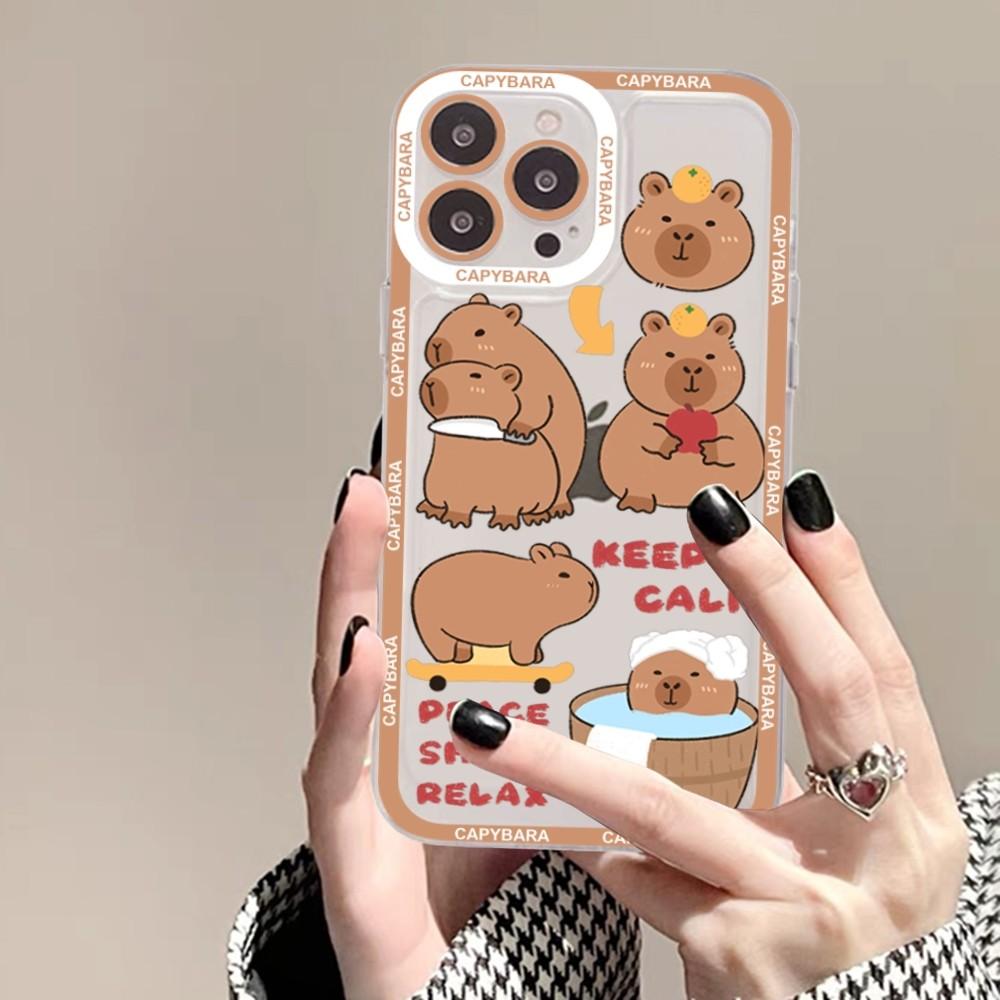 

Мультяшный чехол для телефона с капибарой для iPhone 15 14 13 12 11 Pro Max XS X XR Mini Защитная крышка iphone 13